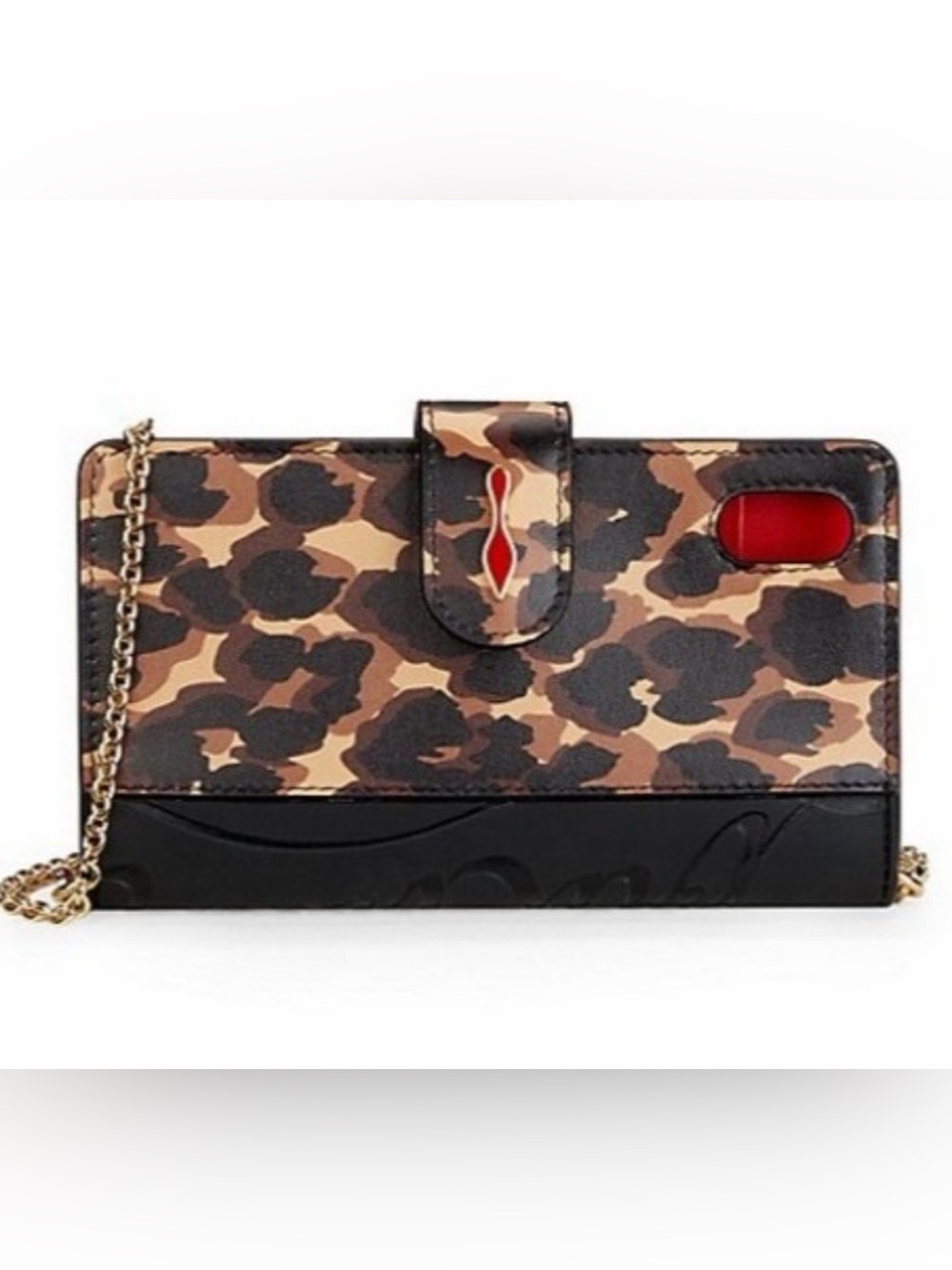 Christian Louboutin Leopard Print Loubiflap Chain iPhone Case - 11 Pro